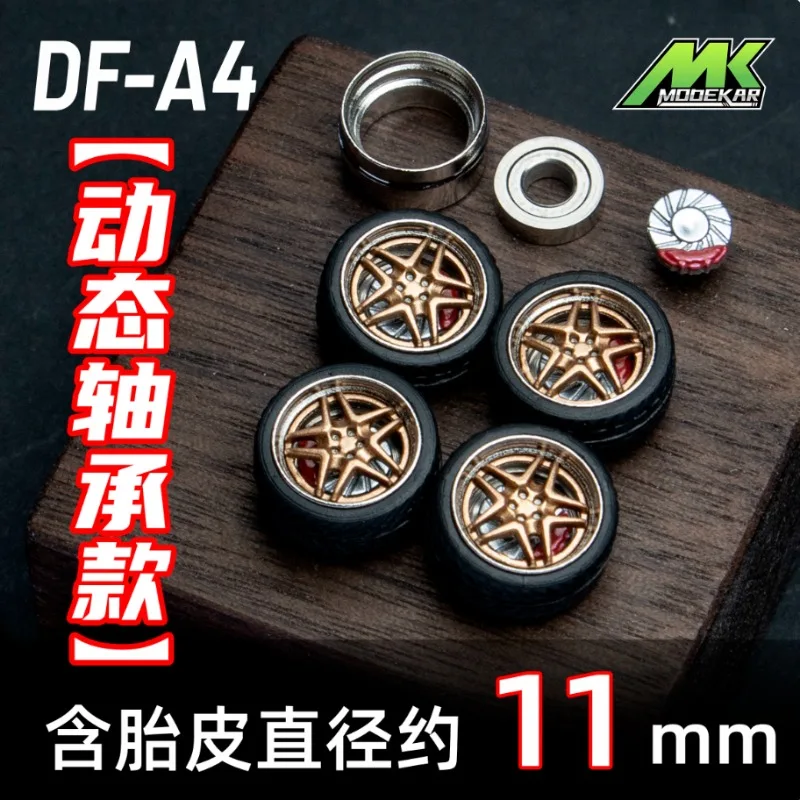 Ruote modificate per auto modello 1/64 MK 8,5/11mm HU-D/DF-A Pneumatici in gomma Cuscinetti dinamici Ruote in resina adatte per modellini di auto 1:64