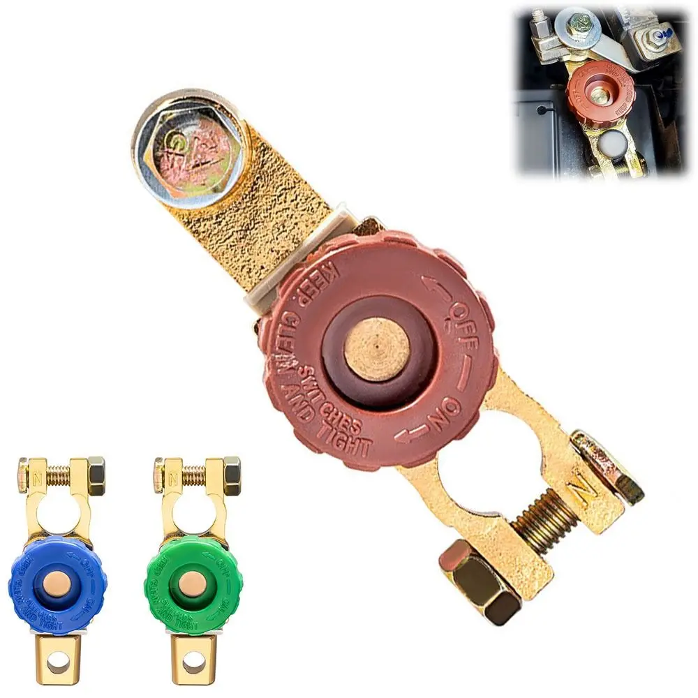 

Copper Car Battery Switch Terminal Parts Quick Cut-off Switch Leakage Protection Battery Disconnect Isolator