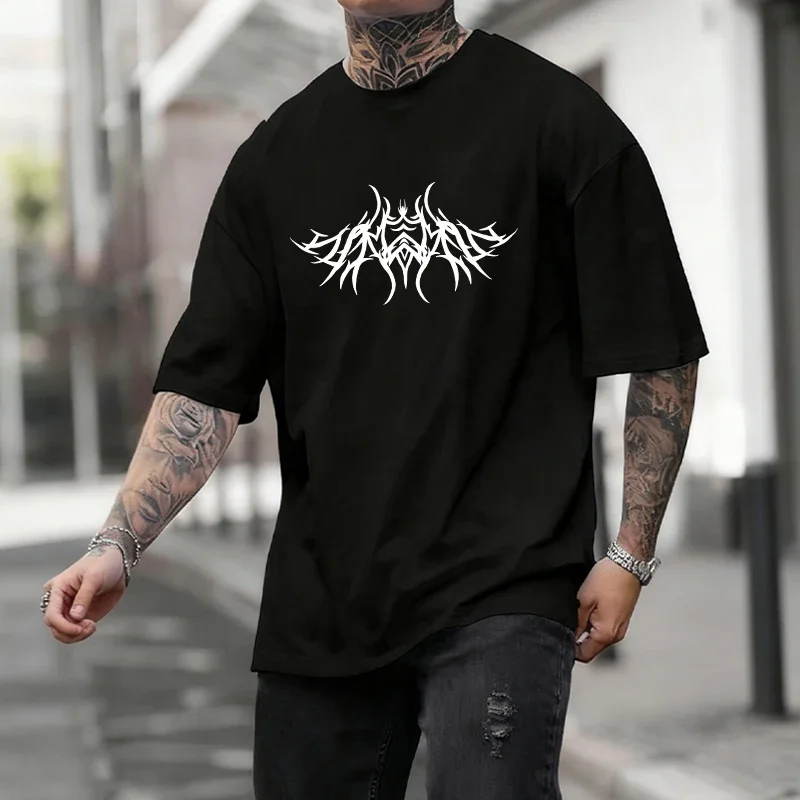 

Летняя хлопковая мужская футболка с принтом, повседневная футболка с коротким рукавом для занятий спортом на открытом воздухе, свободные футболки для бега, повседневная легкая тонкая футболка