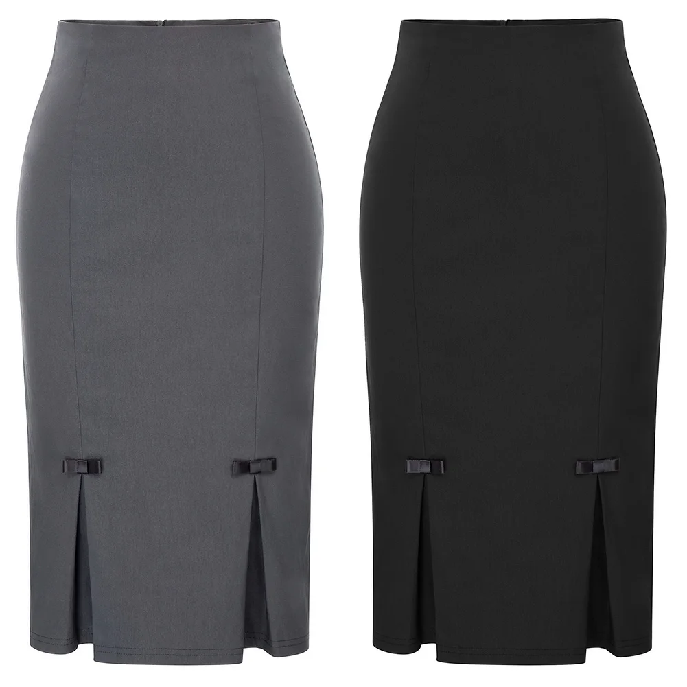 

Belle Poque Women Skirts Bow-Knot Decorated Hips-Wrapped Bodycon Skirts Summer New 2020 Pencil Skirt OL Style Office Work Wear