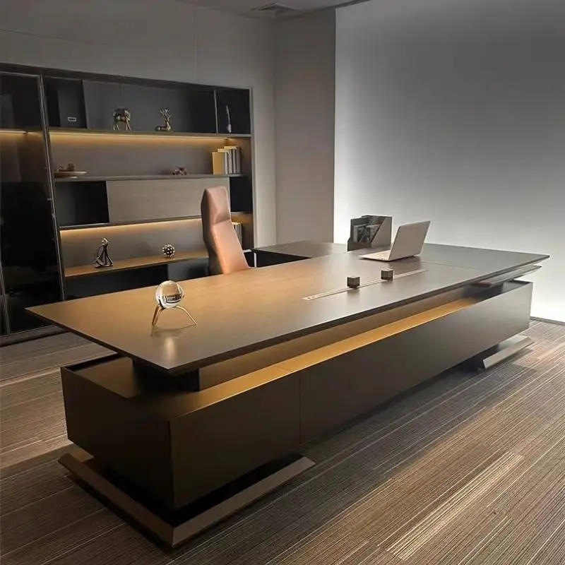 مكتب تنفيذي أسود قوي بني رخيص حديث فاخر مكتب تنفيذي أدراج أثاث مساحات صغيرة من الخشب