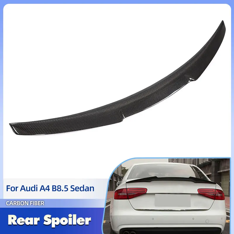 

Car Rear Trunk Spoiler Wings Full Carbon Fiber for Audi A4 B8.5 Sedan 4D 2013-2016 Racing Rear Spoiler Boot Wing Lip Body Kit