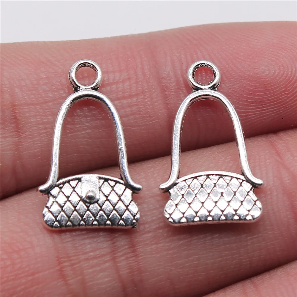 20Pcs/Lot 12*20mm Antique Silver Color Case Grain Bag Charms Pendant For Jewelry Making DIY Jewelry Findings