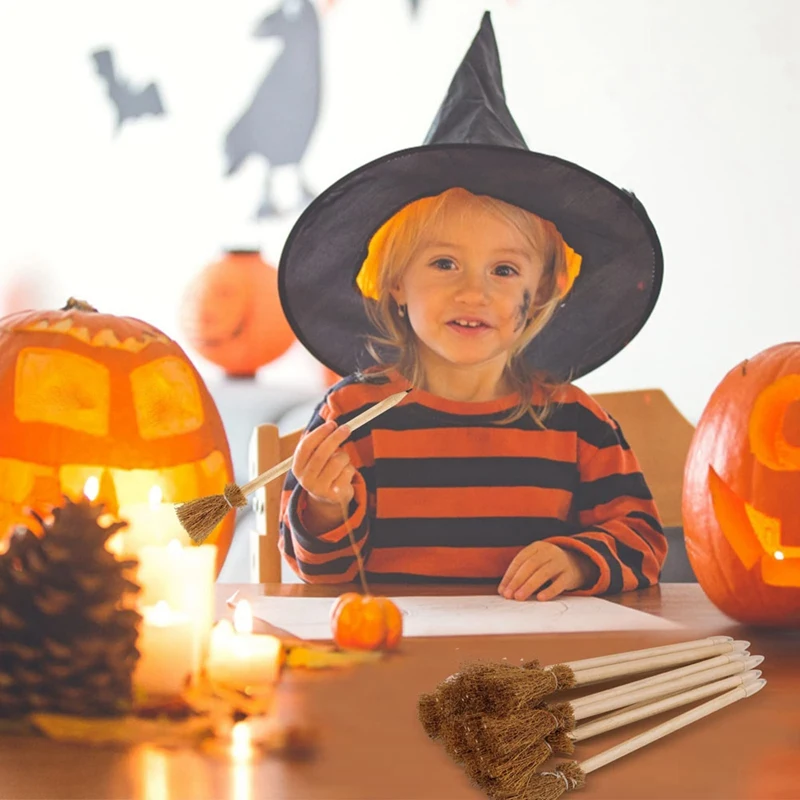 Lápices de palo de escoba de bruja, varita de mago de Halloween, 14 piezas, relleno de bolsas de Goodie para fiesta temática