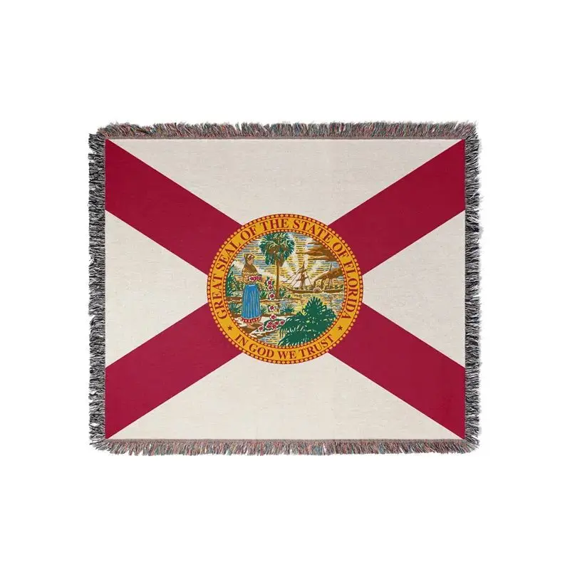 Aertemisi Florida United States of America Jacquard Fringed Woven Throw Blanket