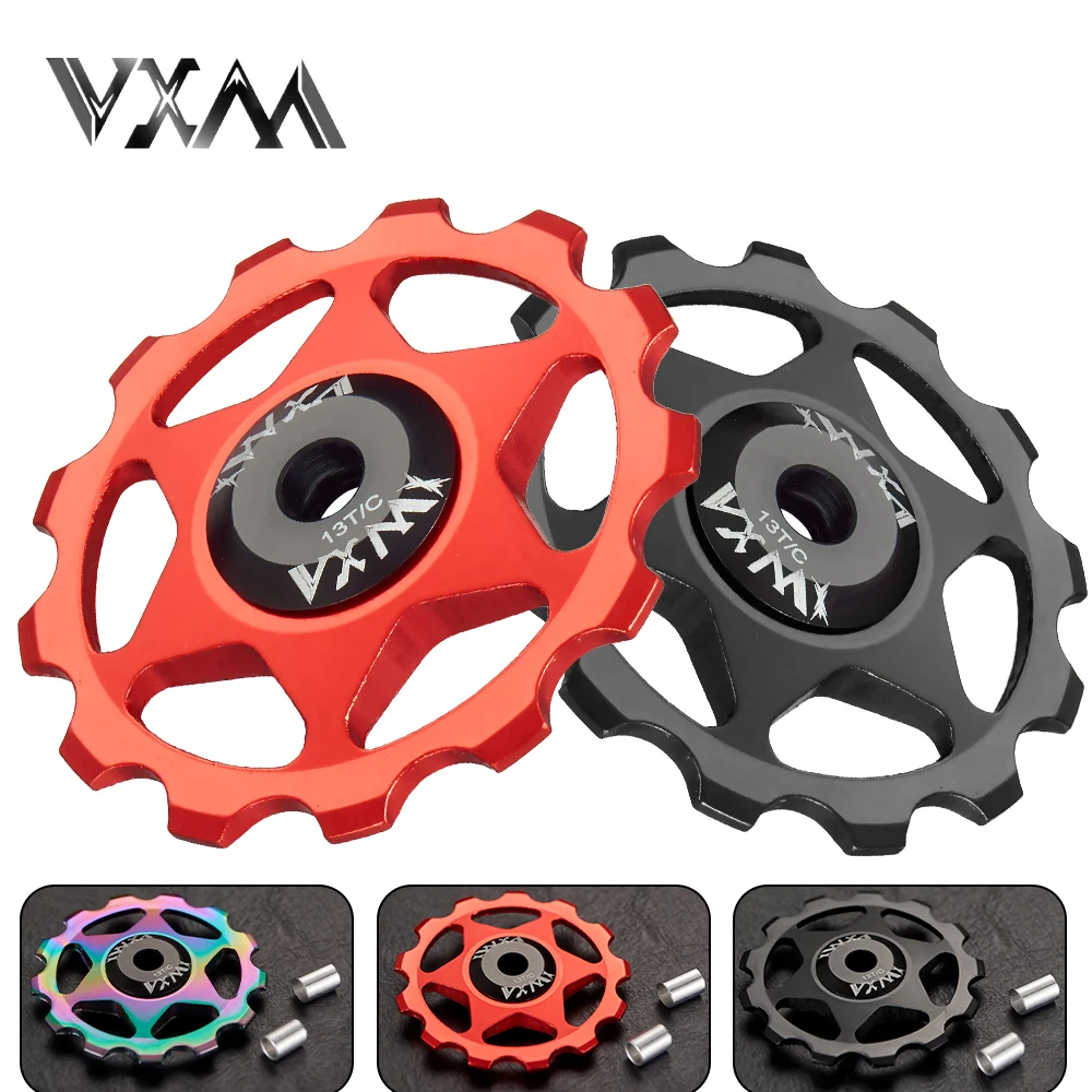 VXM 1Pcs MTB Ceramics Bearing Jockey Wheel CNC 7075 Aluminum Alloy Rear Derailleur 11T 13T Guide Road Bike Steel Pulley