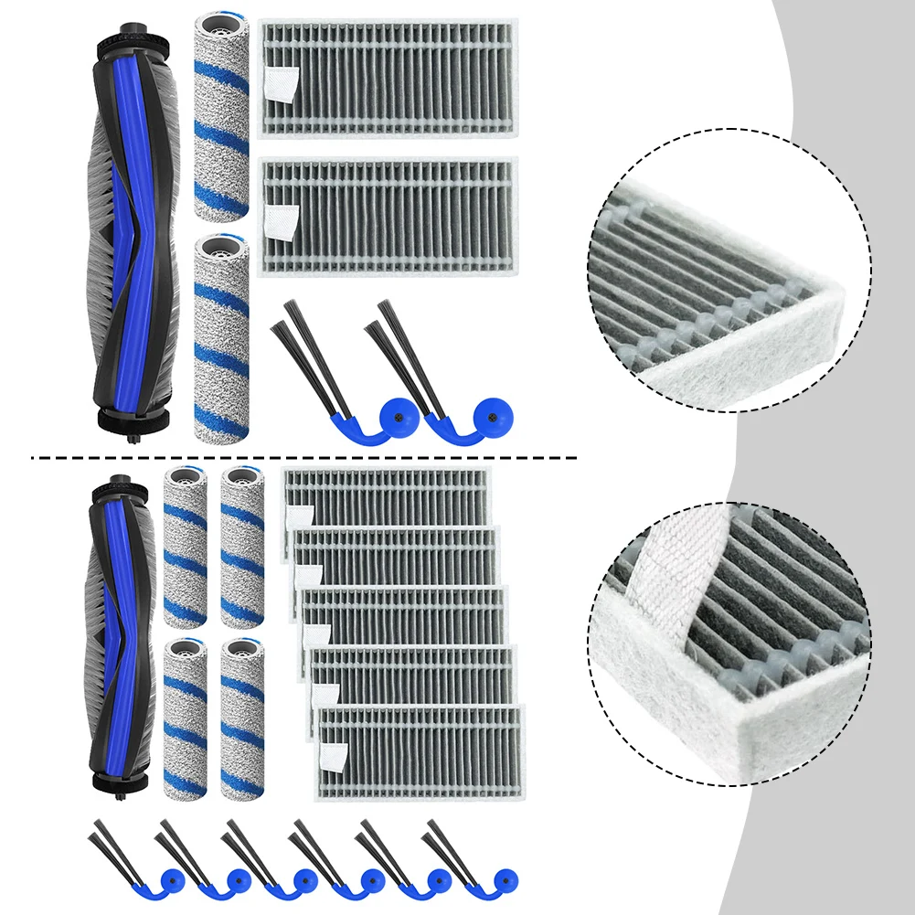 

Комплект для чистки и замены для ECOVACS X11 OmniCyclone: основная щетка-ролик, насадки для мытья полов, HEPA-фильтры, боковые щетки для X11 Pro, X11 Famille