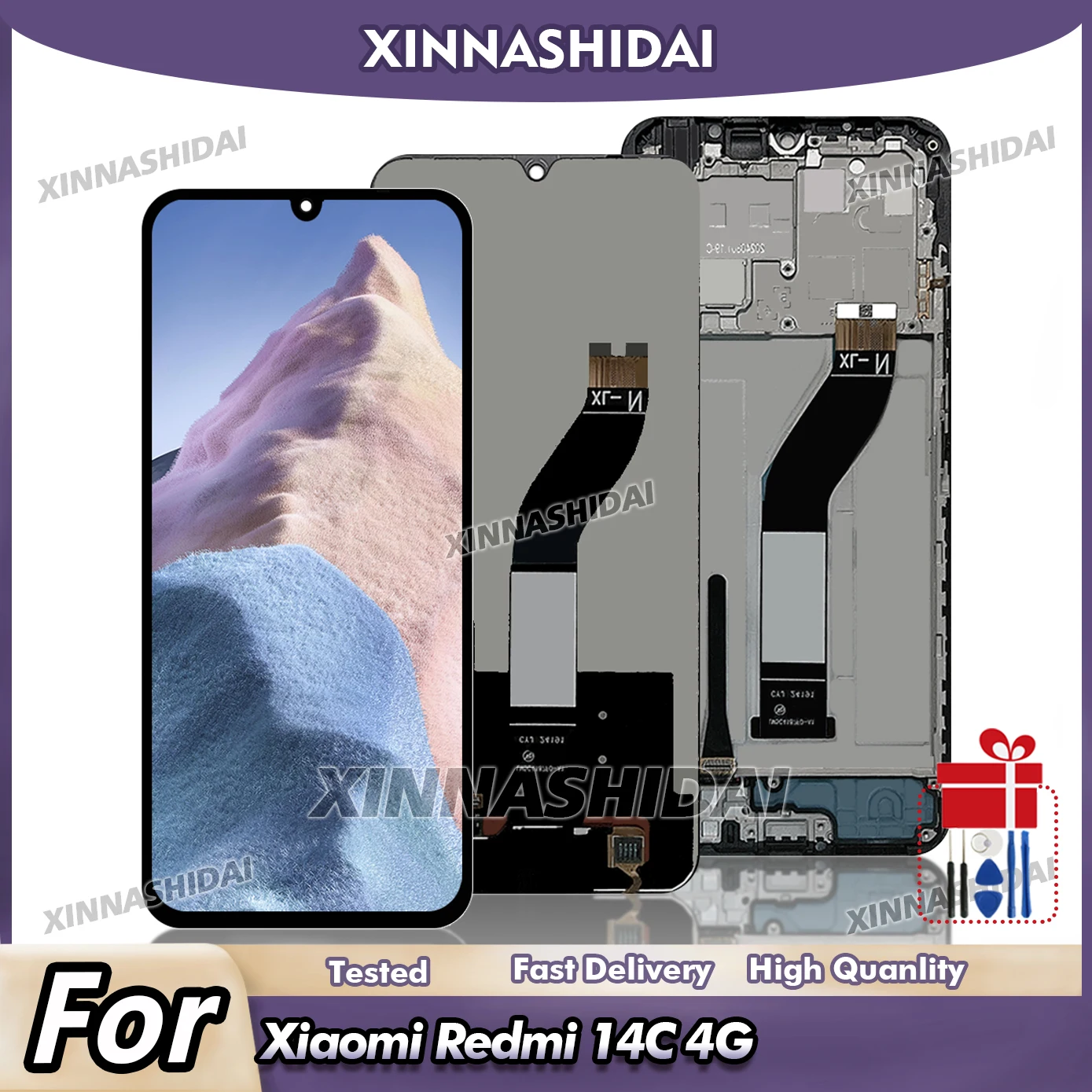 tela-lcd-tft-de-alta-qualidade-de-667-para-xiaomi-redmi-14c-4g-2411drn4lcd-com-touch-screen-substituicao-com-aro-e-tampa-da-bateria