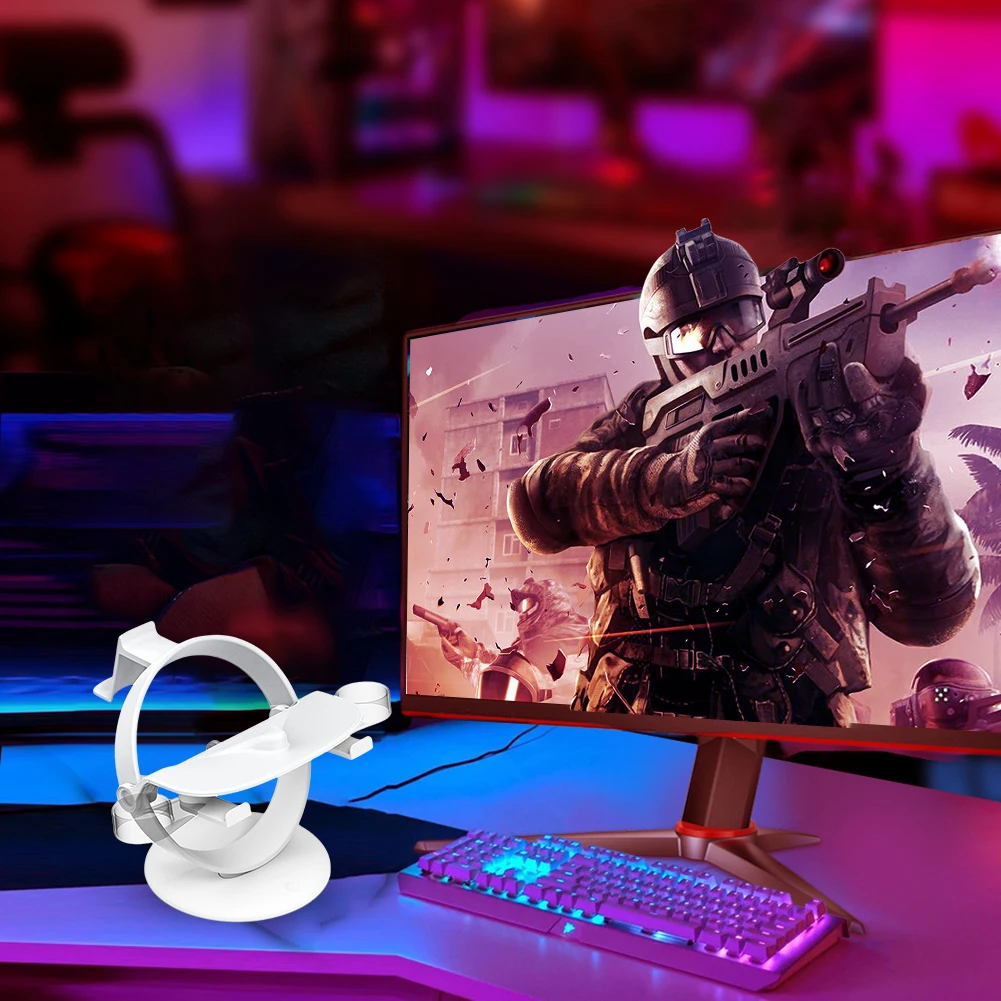 

Подставка для VR-гарнитуры и контроллеров с сенсорным управлением, аксессуары для VR, компактная подставка для VR-гарнитуры, экономящая место, крепление-станция для Quest Oculus