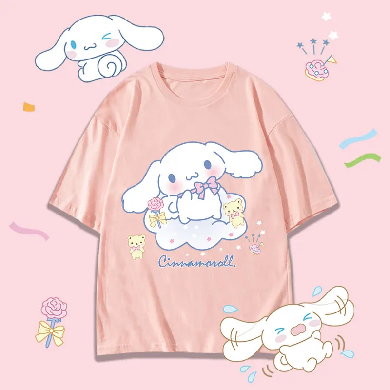 Yugui dog short-sleeved T-shirt girls big children pure cotton ins Sanrio co-branded top girls suit clothes children