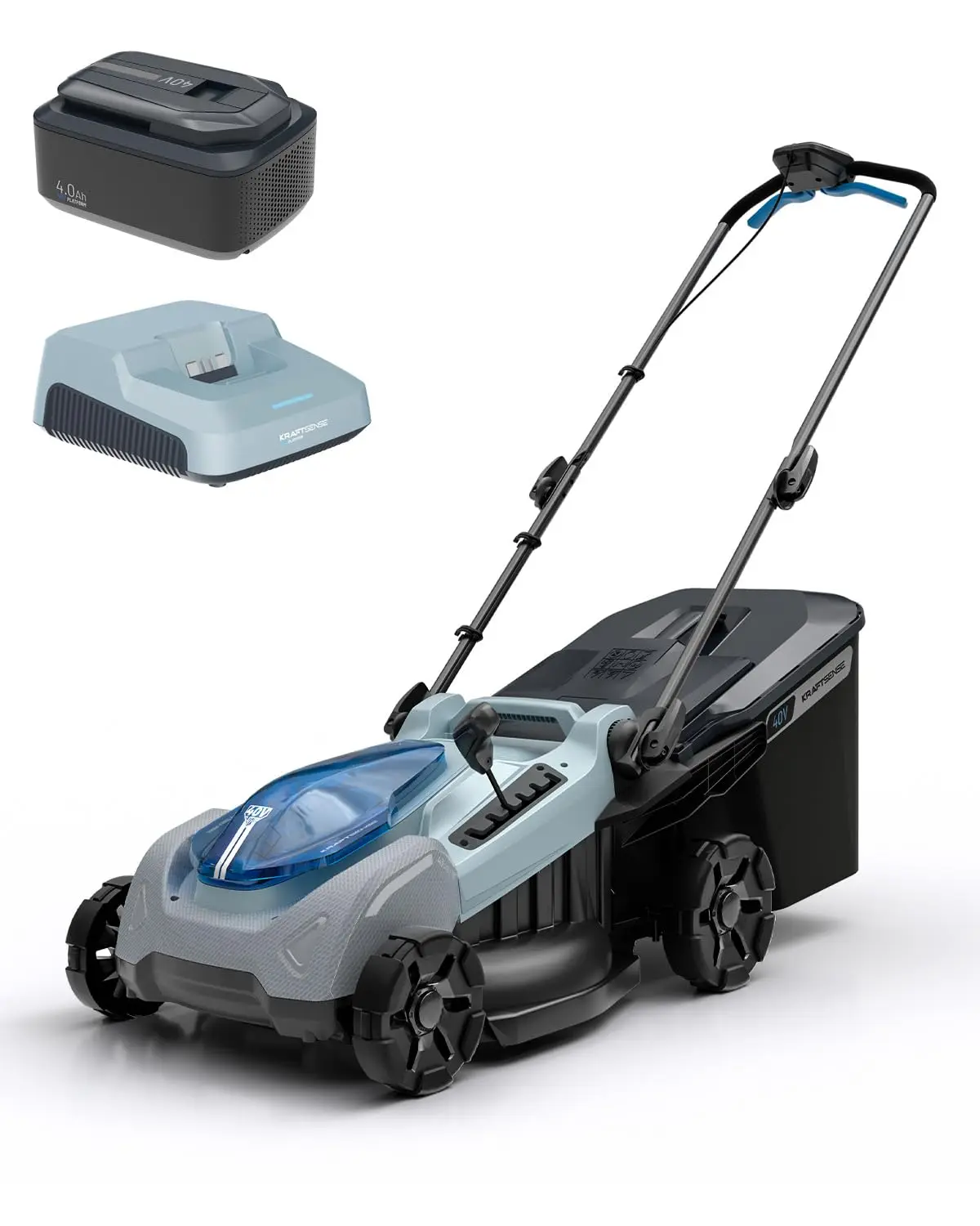 18-Inch Electric Lawn Mower, 40V Brushless Cordless Push Mower with 4.0Ah Battery & Charger, 2-in-1 Mulching/Bagging