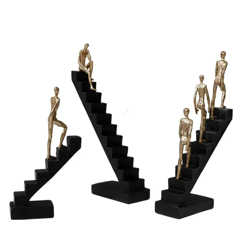 

~Modern Light Luxury Step by Step Figure Decoration Office Boycase Decoration Sales Office Model Room Soft Decoration