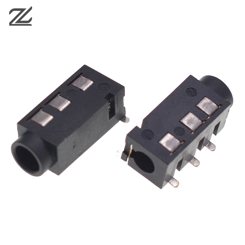 10Pcs Through Holes PCB Horizontal 4 Contact 4 Conductor Right Angle No Internal Switch 4 Pole TRRS 3.5MM Audio Jack Connector