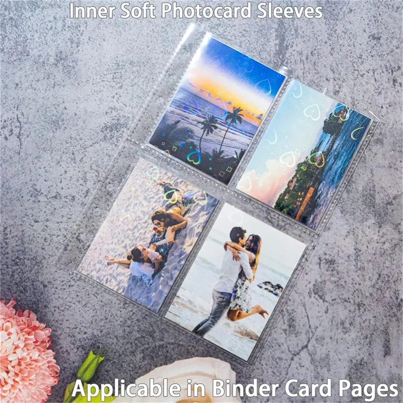 100Pcs 61x88mm Laser Korea Card Sleeves Photcards Clear Protector Kpop Shield Board Games Tarot Cards Photocard Protector Film