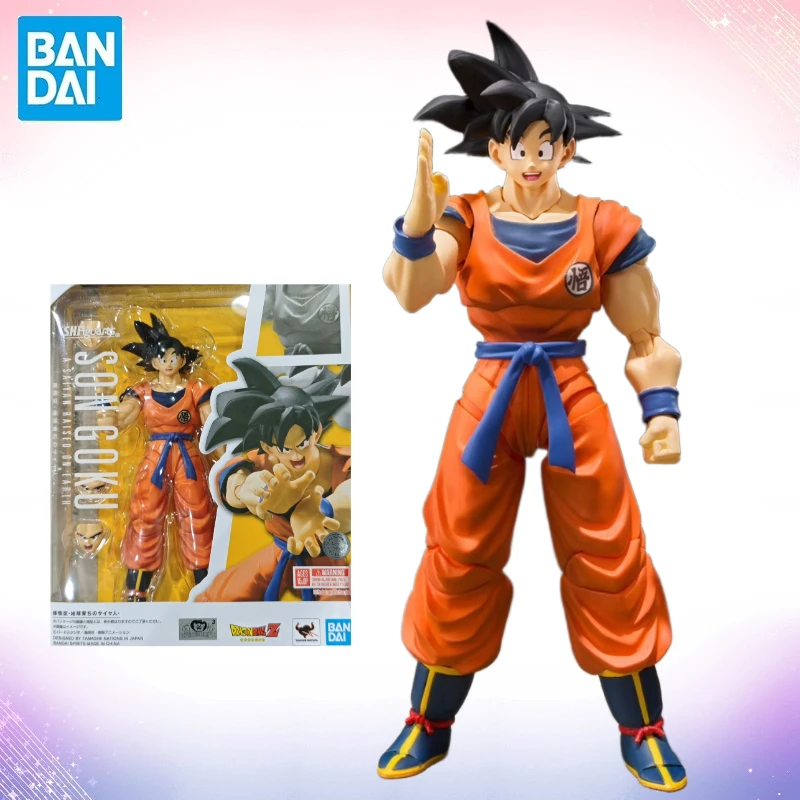 

В наличии BANDAI S.H.Figuarts Shf Dragon Ball Z Son Goku, приподнятая на Земле, экшн-модель, фигурка, Коллекционная игрушка в подарок WB