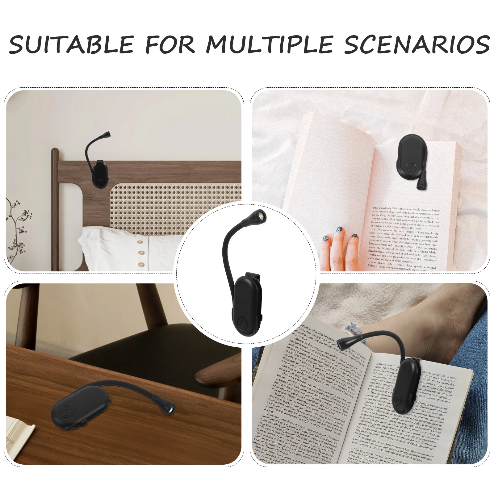 

Mini Rechargeable Small Book Reading Lamp Light Black Small Book Lamp for Bed Study LED Desk Clip On Reading Light Night