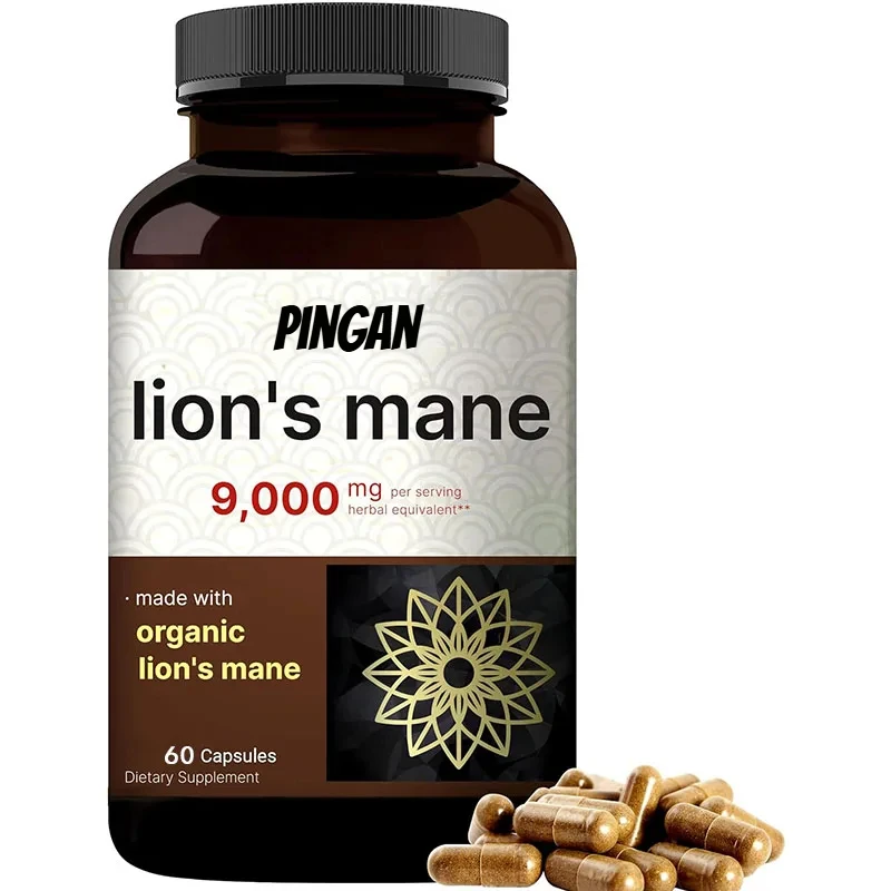

Lion Mane Mushroom Capsules - Using Organic Lion Mane Powder Extract - Cognitive Brain Puzzle and Immune Health Support