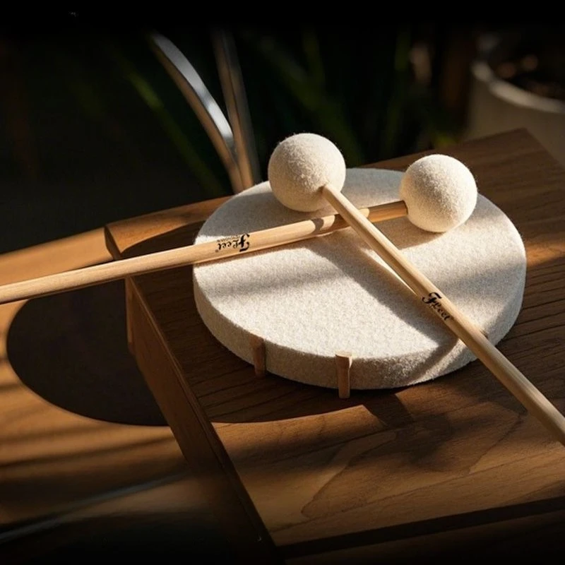 

Felt Head Drumstick Professional Marimba Soft Drum Hammer Timpani Solid Wood Hard Drum Mallet Metal Rod Percussion Drumsticks