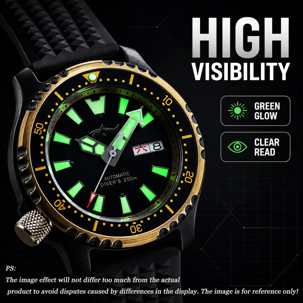Heimdallr Men's Vintage Abalone Shell Diving Watch Automatic NH36A Mechanical Luminous Sapphire Glass 200M Waterproof