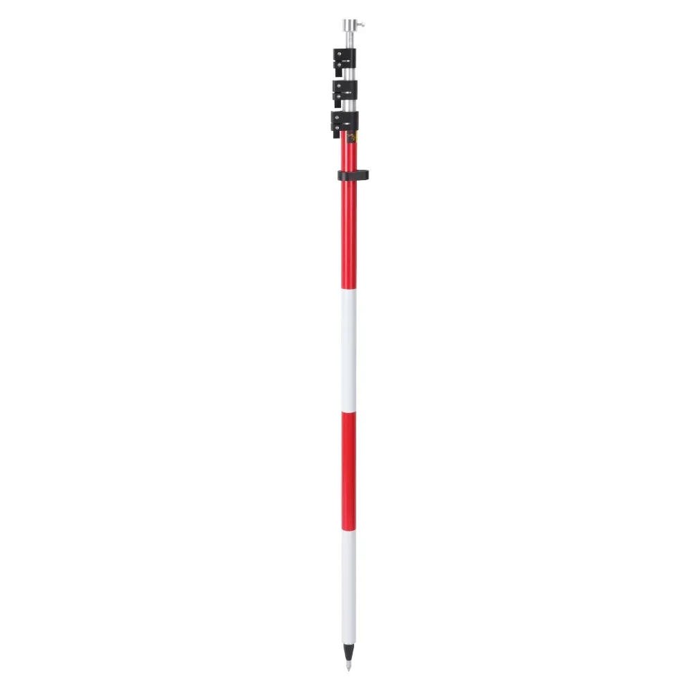 Hot salesHot Sale Aluminum Telescopic Surveying Prism Pole Rod 2.6m 3.6m 4.6m 5.2m 2 3 Section With Twist Lock Quick Lock