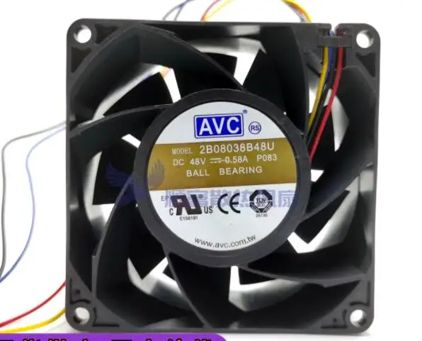 

AVC 2B08038B48U P083 DC 48V 0.58A 80x80x38mm 4-Wire Server Cooling Fan