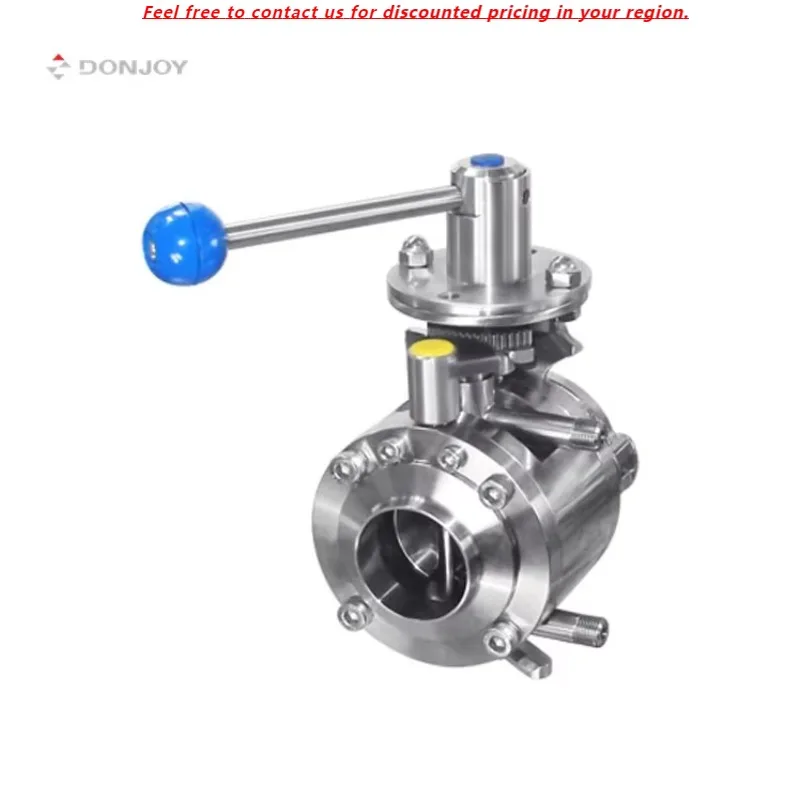 

DONJOY Manual Mixproof Double Seat Butterfly Valve Sanitary Butterfly Valve Stainless Steel Butterfly Valve