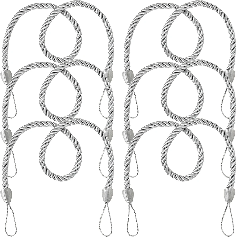 

6pcs Decorative Curtain Tiebacks Rope Holdback For Home Living Room Bedroom No Tools Needed Strong Window Drape