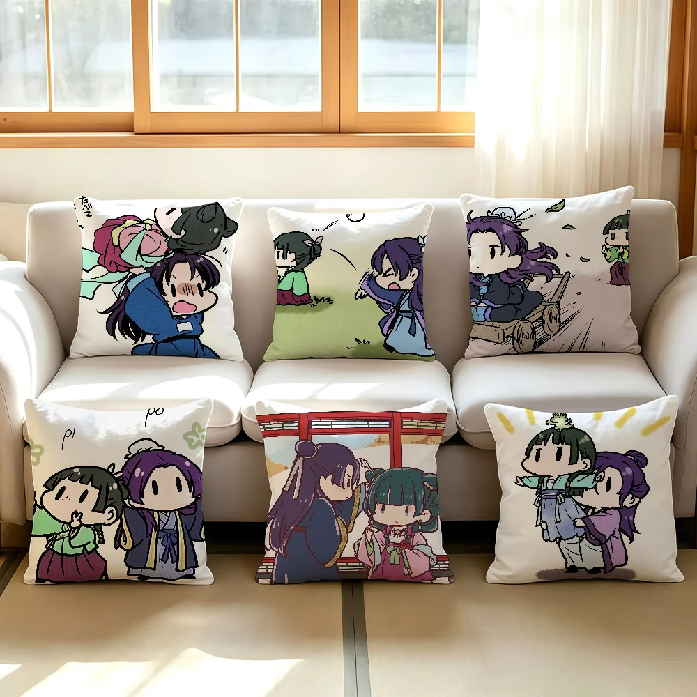 Anime The Apothecary Diaries cushion cover Anti-dustmite Sofa Cushion Decorative Office Cover Lounge Area Indoor & Outdoor Use