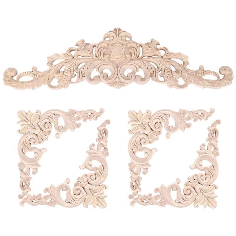 Wood Appliques Onlays Decorative Wood Appliques DIY Wood Appliques For Mirror Bed Door Cabinet Wardrobe Furniture