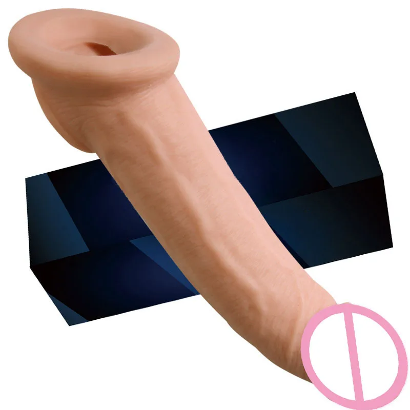 لينة القضيب موسع كم الواقي الذكري القابل لإعادة الاستخدام المثيرة لعب للرجال ديك توسيع تأخير سميكة الواقي الذكري كم الديك أدوات الجنس #1