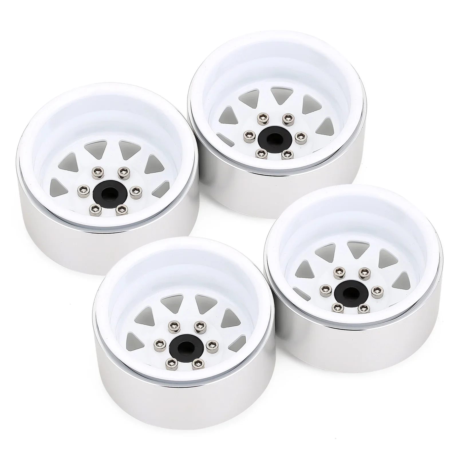 INJORA Deep Dish Offset Negatif 8.9Mm Metal 1.9 "Beadlock Wheel Rim Hub untuk 1/10 RC Crawler Car TRX4 Axial SCX10 90046 (W1940)