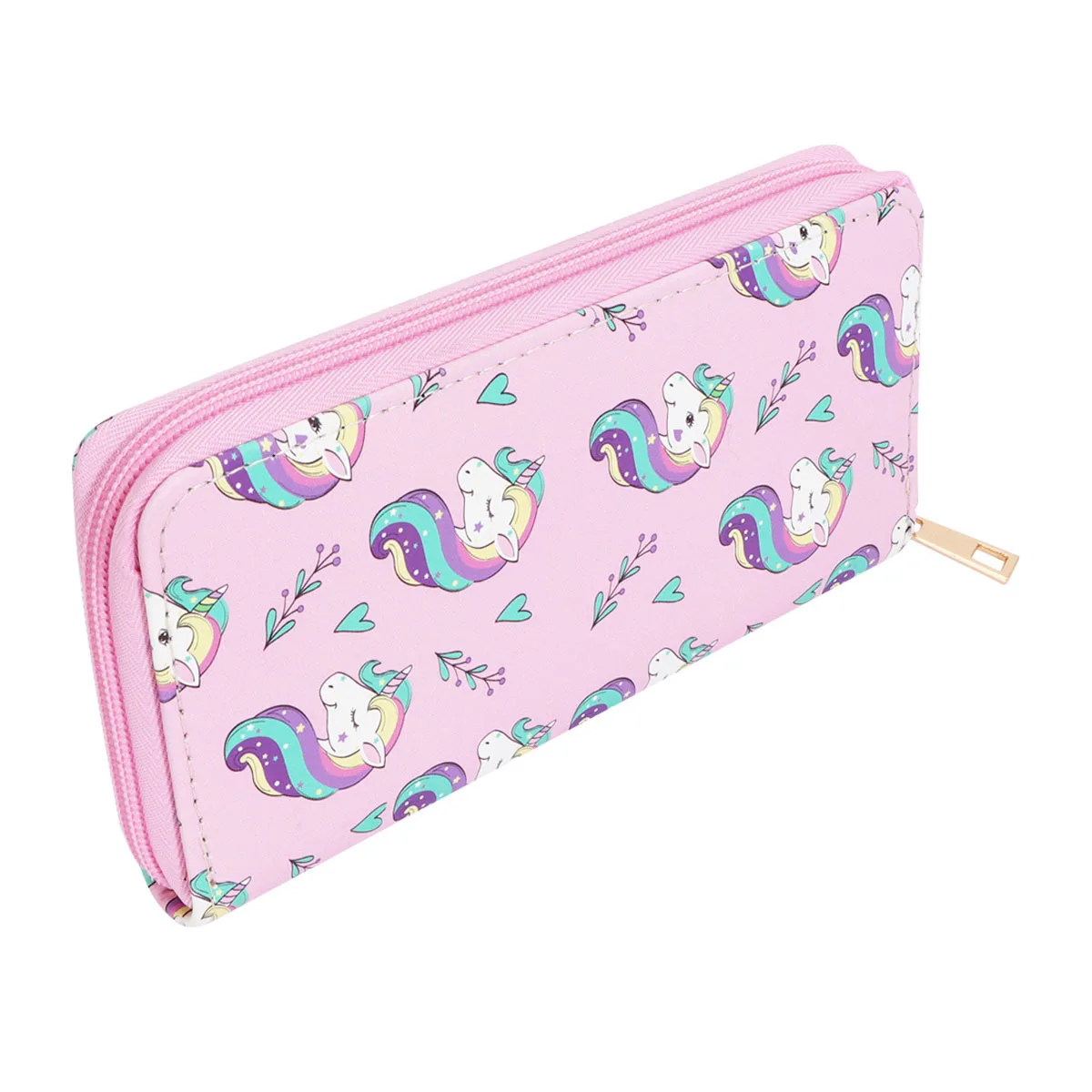 

Unicorn Long Wallet Lovely Cartoon Pattern PU Purse for Women Cash Card Holder Coin Purse Compact Organizer