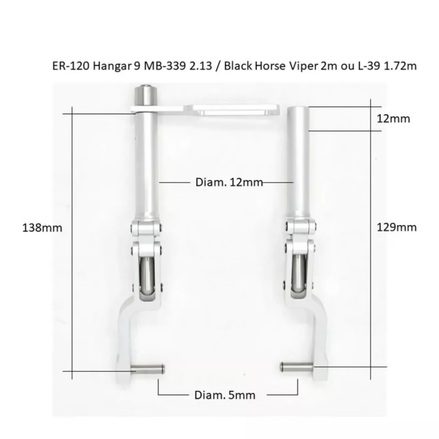 JP ER-120 12mm Metal Oleo Struts for MB-339 2.13m L-39 1.72m 12kg RC Jet