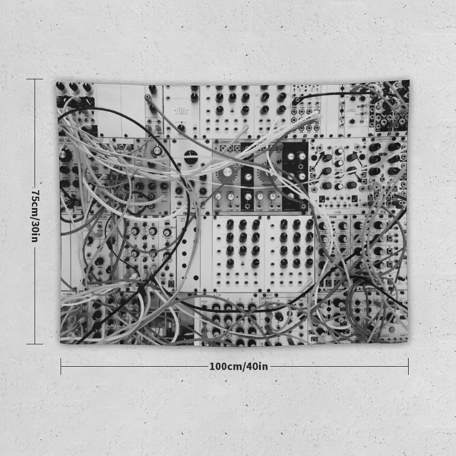 Analog Synthesizer - Modular Design - black & white Tapestry Wall Decoration Wall Hanging Bedroom Decorations Tapestry