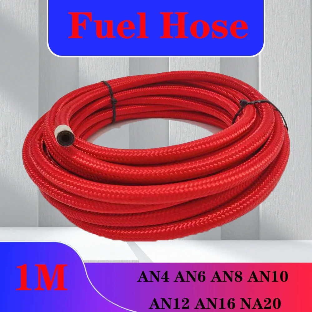 

Fuel Hose Oil Gas Cooler Hose Line Pipe Tube Nylon Stainless Steel Braided Inside CPE Rubber 1M AN4 AN6 AN8 AB10 AN12 AN16 AN20