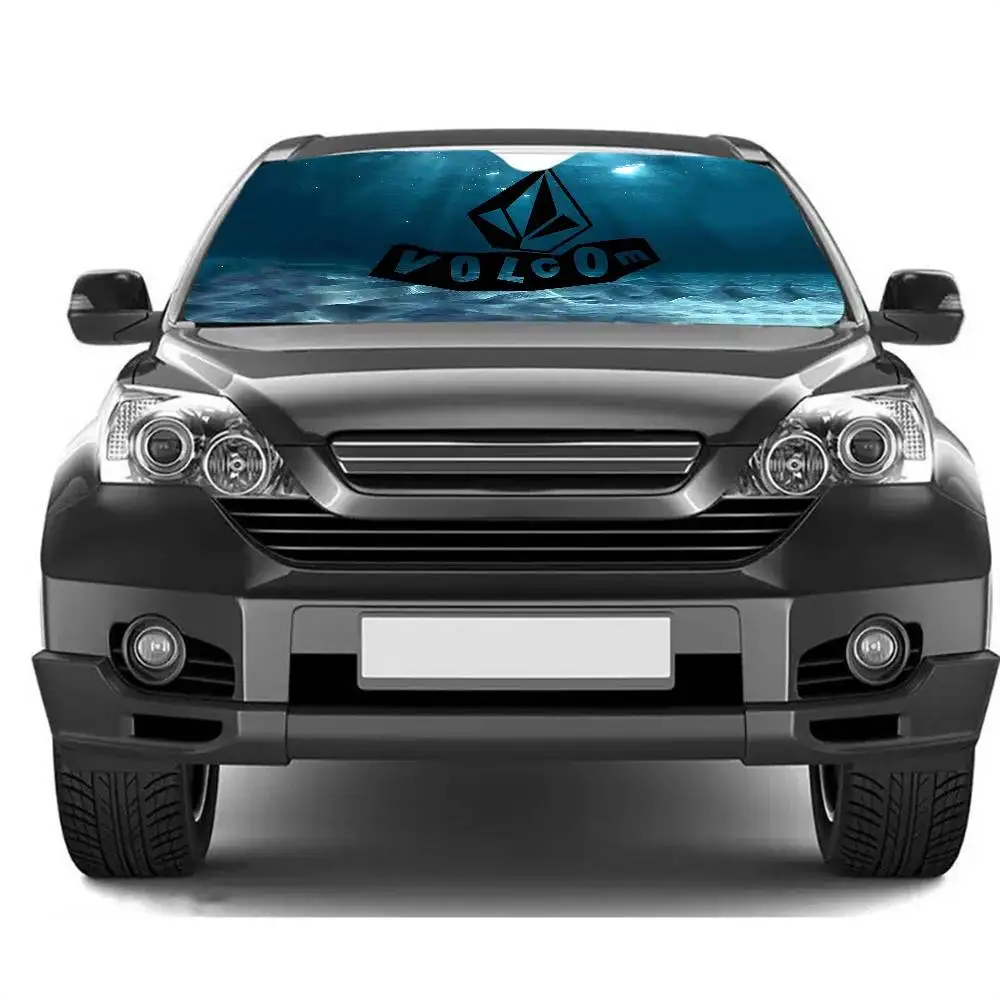 V-Volcoms شعار مظلة السيارات درع الزجاج الأمامي نافذة الشمس مانع غطاء الحماية الداخلية لشاحنة SUV قناع العالمي