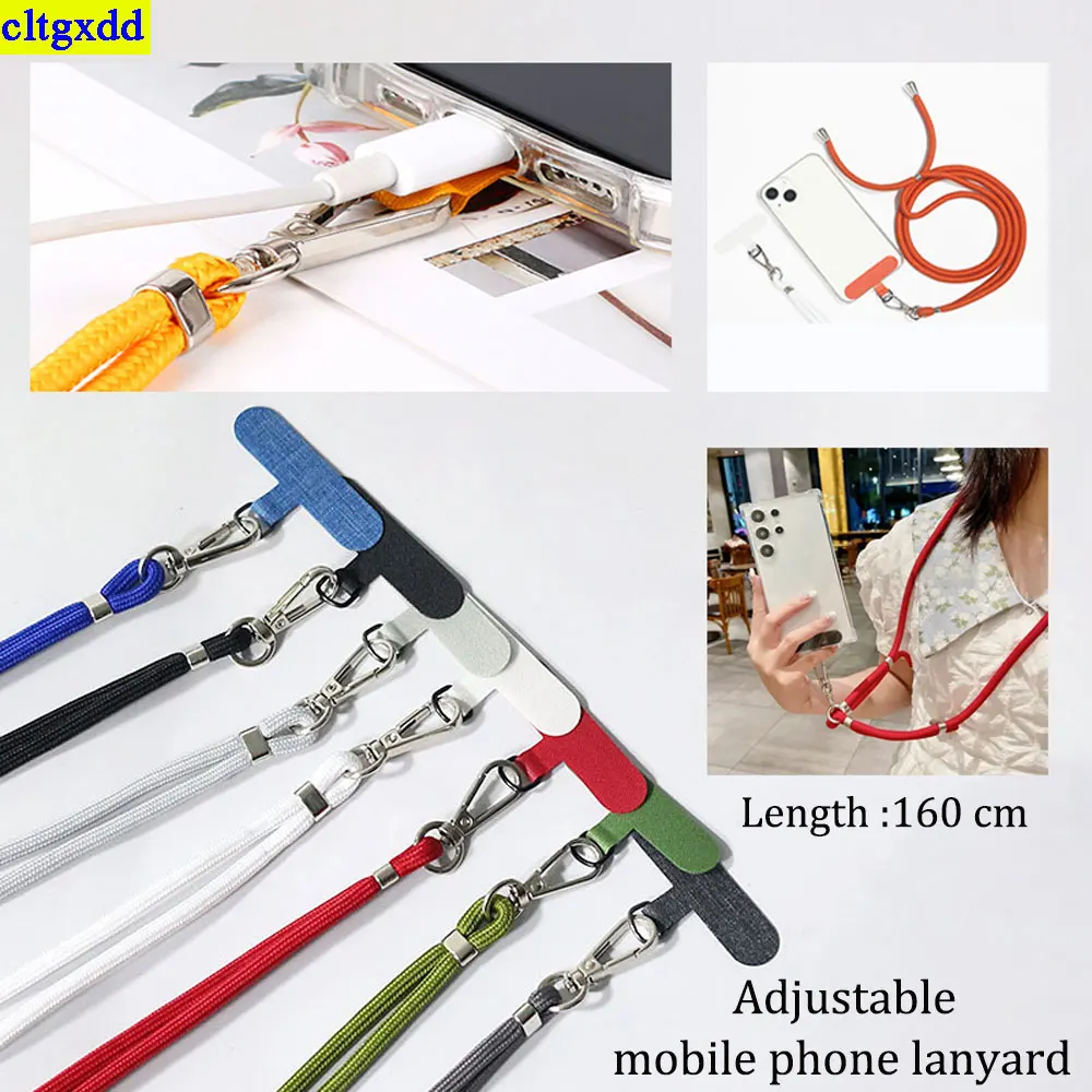 cltgxdd 1piece universal adjustable mobile phone hanging rope neck strap with diagonal cross card pad to prevent loss of chain