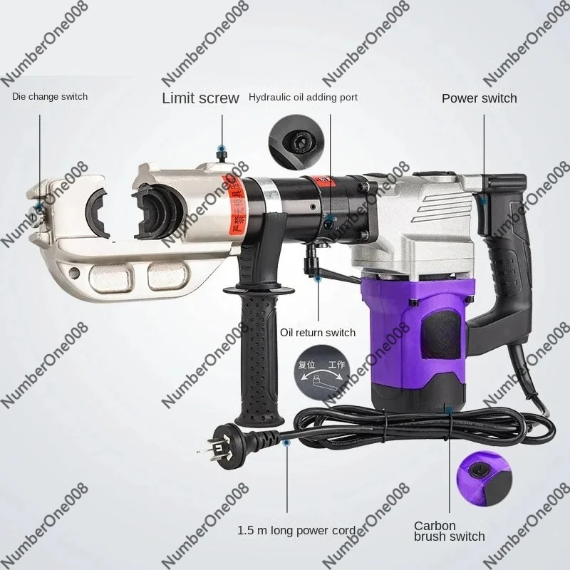 1841 Electric Hydraulic Pliers, 1100W Portable Lithium Battery Crimping Tool for Copper Aluminum Terminal, Rechargeable H921
