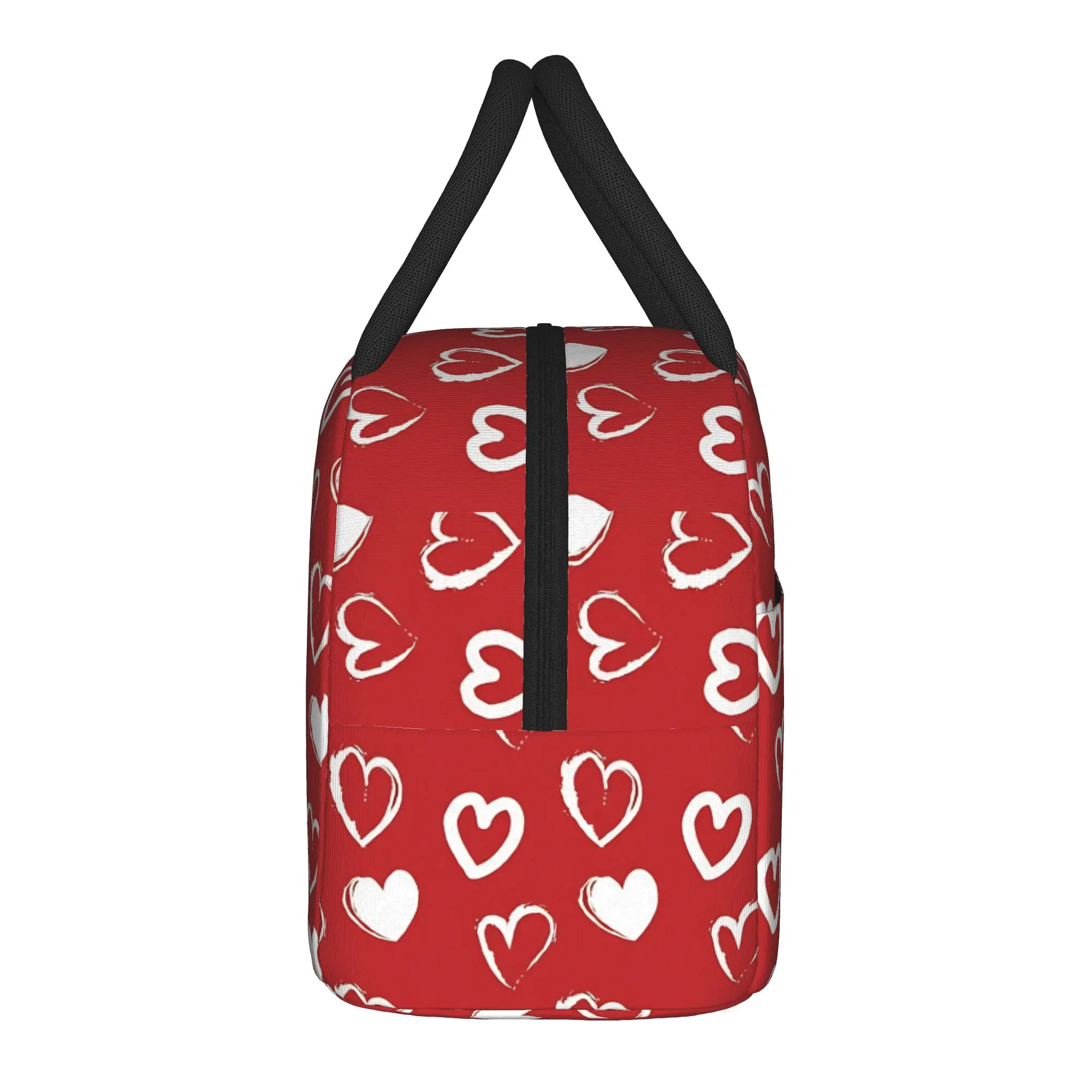 Valentine Hearts Pattern Insulated Lunch Bags High Capacity  Meal Container Cooler Bag Lunch Box Tote Office  Picnic Bento Pouch