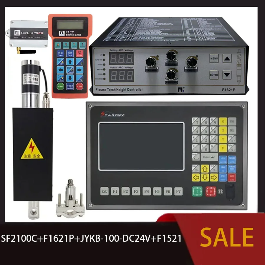 

SF2100C plasma controller THC+elevator kit F1621P+JYKB-100-DC24V-T3+F1521 suitable for plasma cutting machines