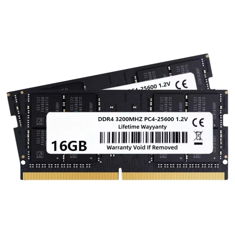 DDR3 DDR4 Laptop RAM 4GB 8GB 16GB SODIMM Non-ECC PC3 1.5V / PC4 1.2V 10600 12800 2133 2400 2666 3200MHz Notebook Memory