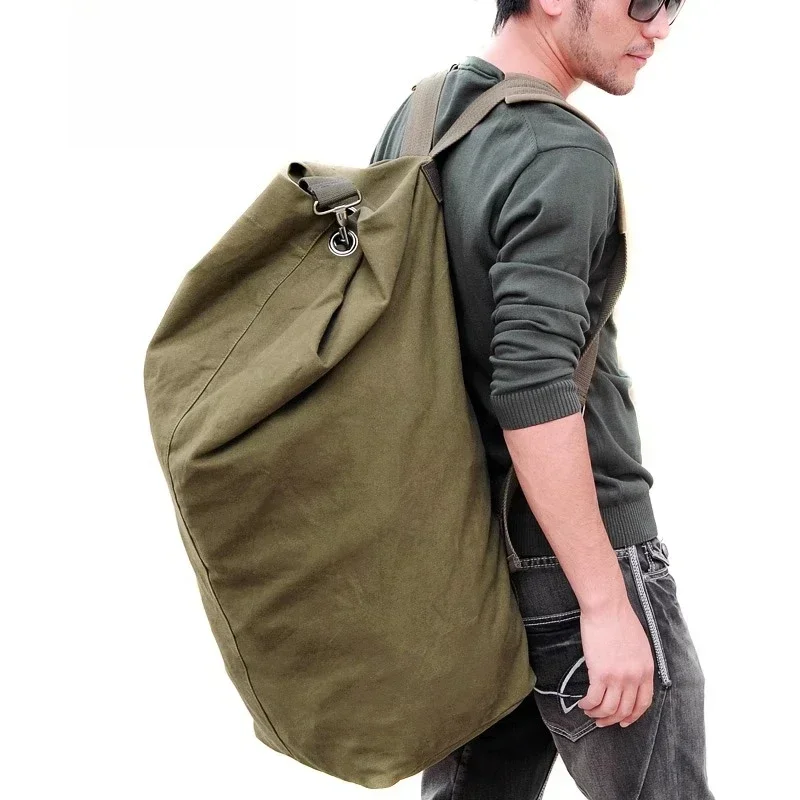 Fashion Canvas Backpack Large Capacity Portable Travel Outdoor Hiking Bag