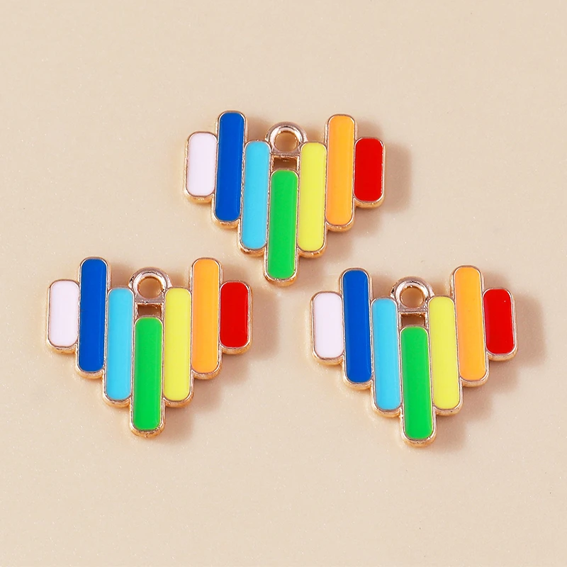 20 قطعة 18x16 مللي متر لطيف ملون المينا الحب القلب Charms المعلقات لصنع انخفاض الأقراط DIY القلائد أساور مجوهرات زعنفة