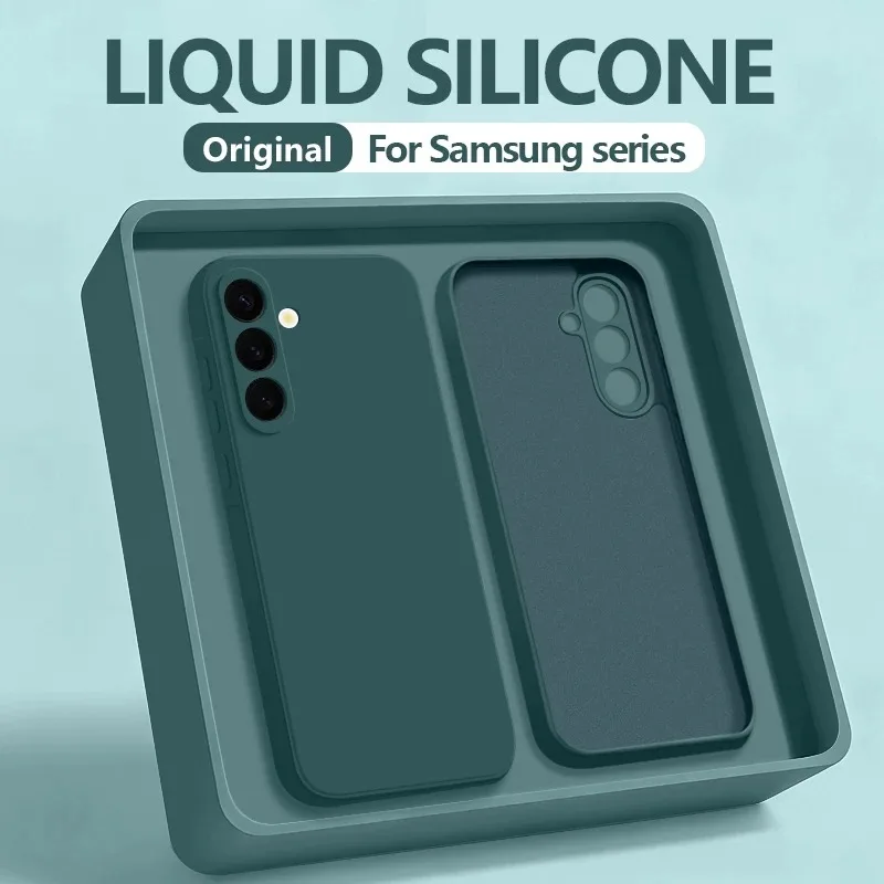 Capa de Silicone Líquido Original para Samsung Galaxy S26 S25 S24 S26 Ultra Plus S26Ultra S26, Capinha Protetora Macia e à Prova de Choque, capa s26 ultra
