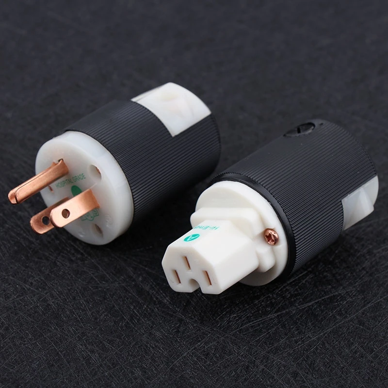 10Pcs/set Hubbell Copper US Version medical grade HIFI DIY AC Power Plug & IEC Connecter