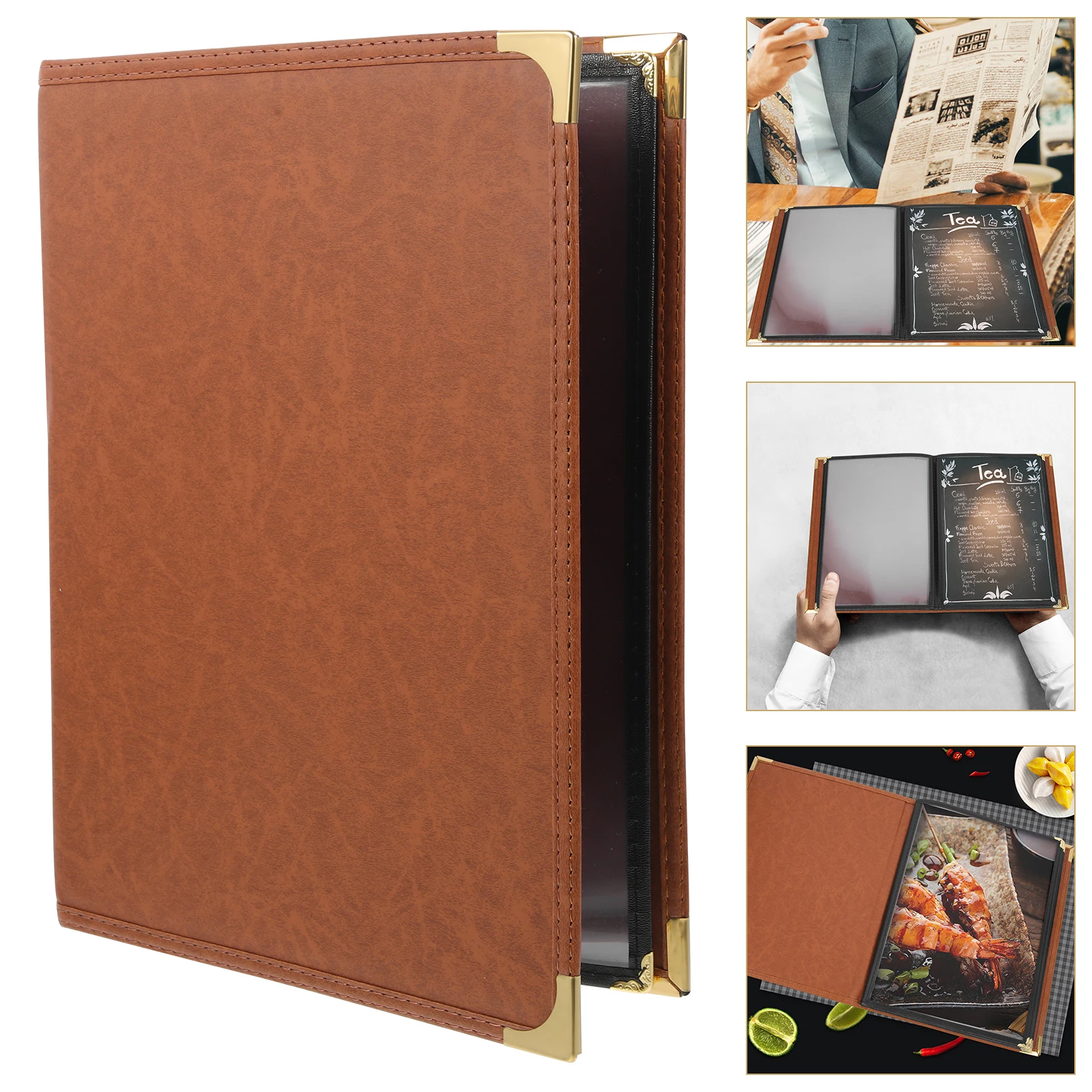 Transparent PVC Restaurant Menu Covers Clear Recipe Book Binder for Hotels Bars Protective Sleeves Easy Clean Menu Booklets