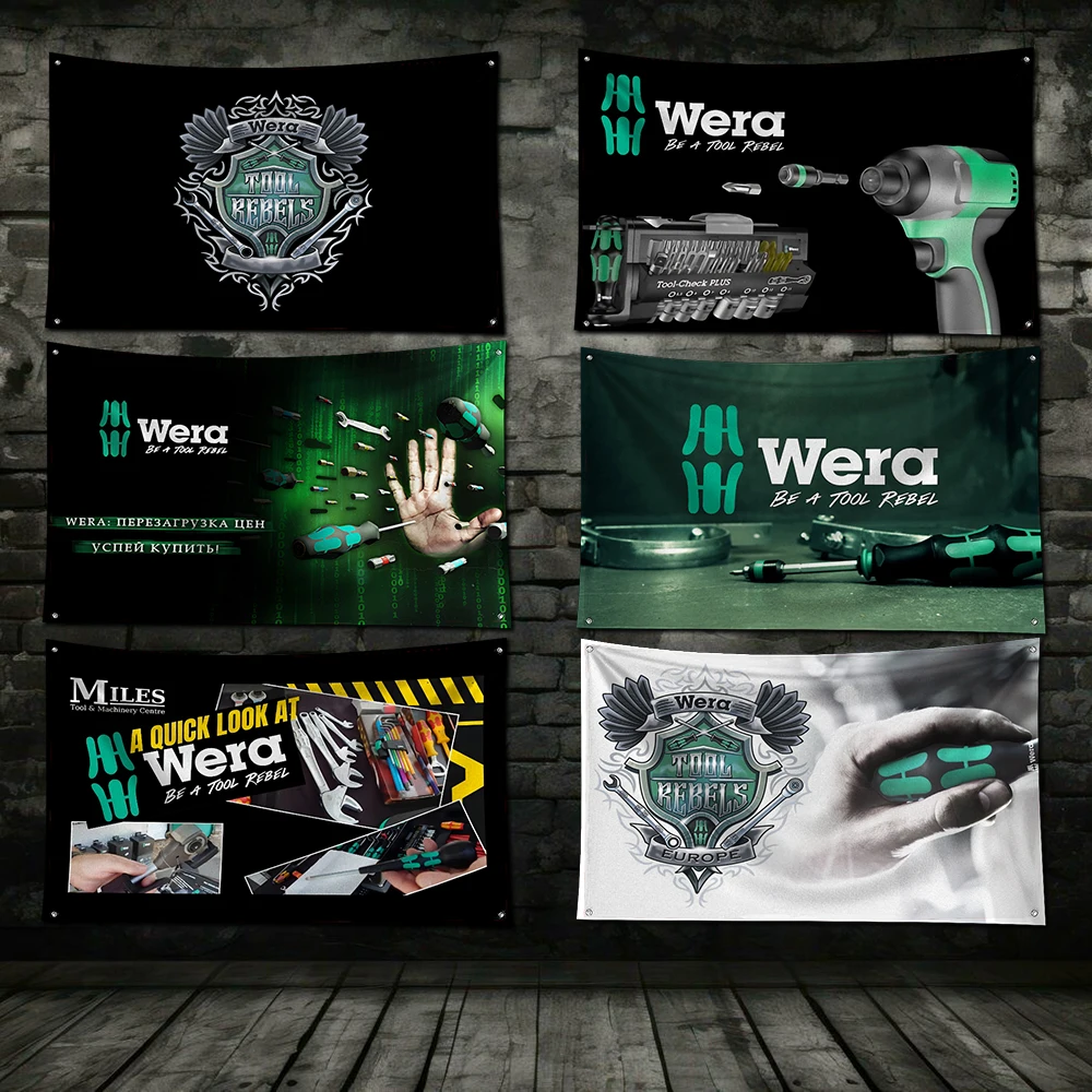 3x5 Ft W-WeraS Tools Flagge Polyester Digitaldruck Banner für Garage Wandkunst Außentür Dekoration mit Messingösen
