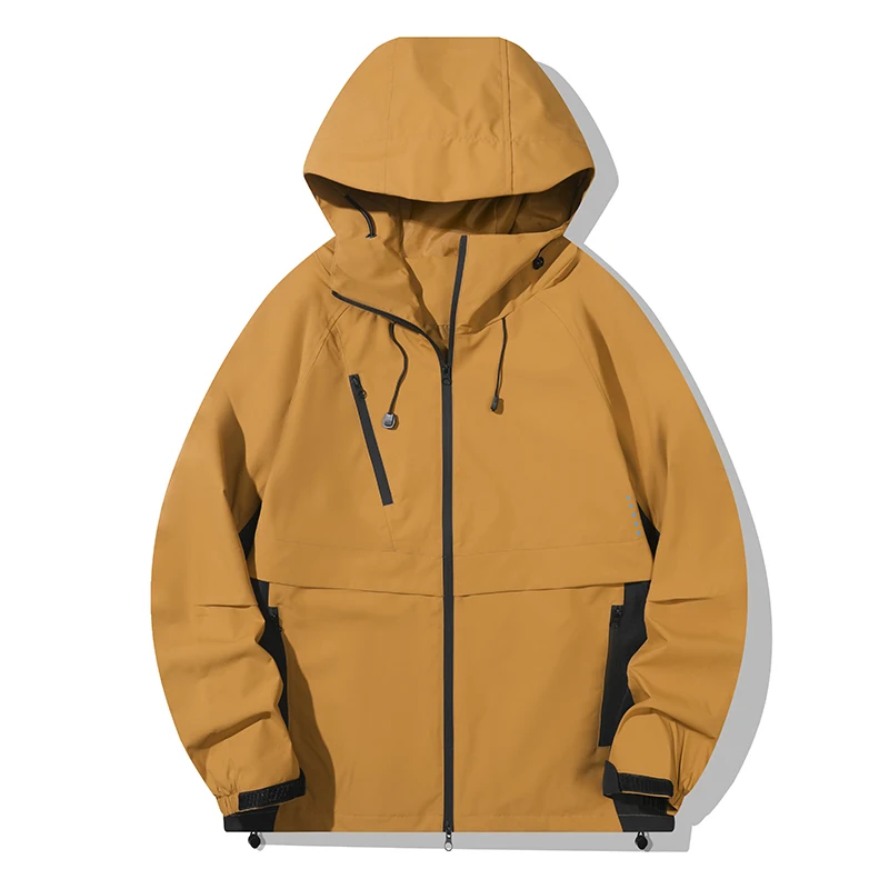 

Men's Camping Hiking Jacket Unisex Outdoor Coats Climbing Trekking Windbreaker Waterproof Travel Sports Jackets Orange Black