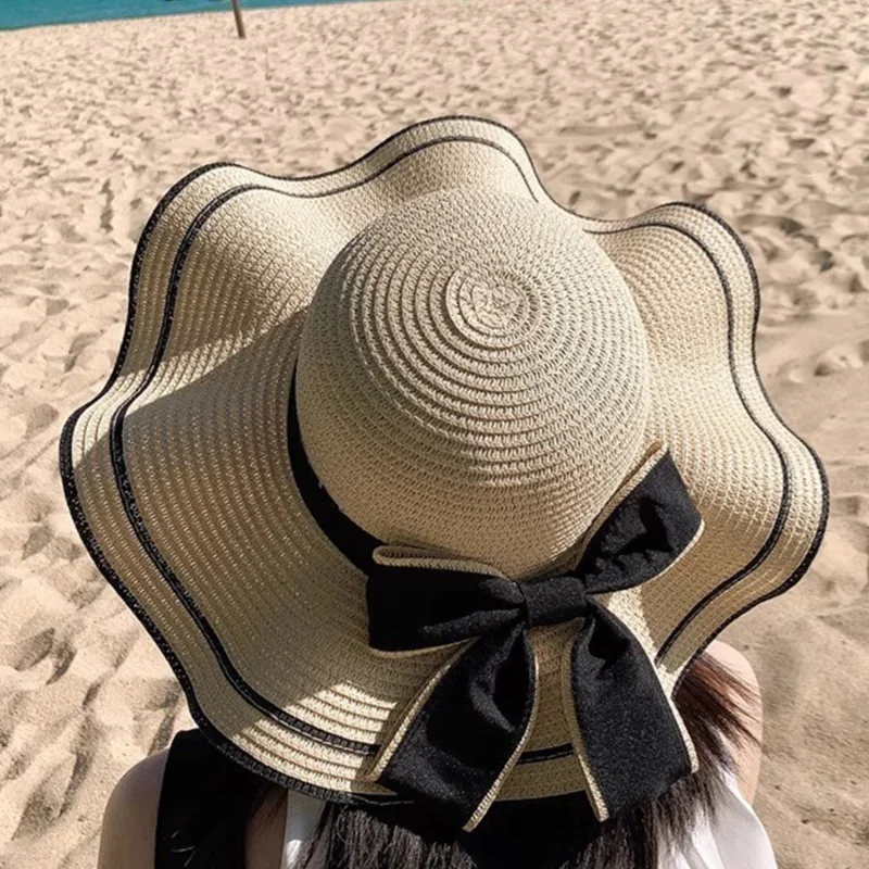 Summer Straw Hat Beach Hat Lightweight And Breathable Sun Hat For Beach Vacation Sun Protection Travel Wear Matching Accessories