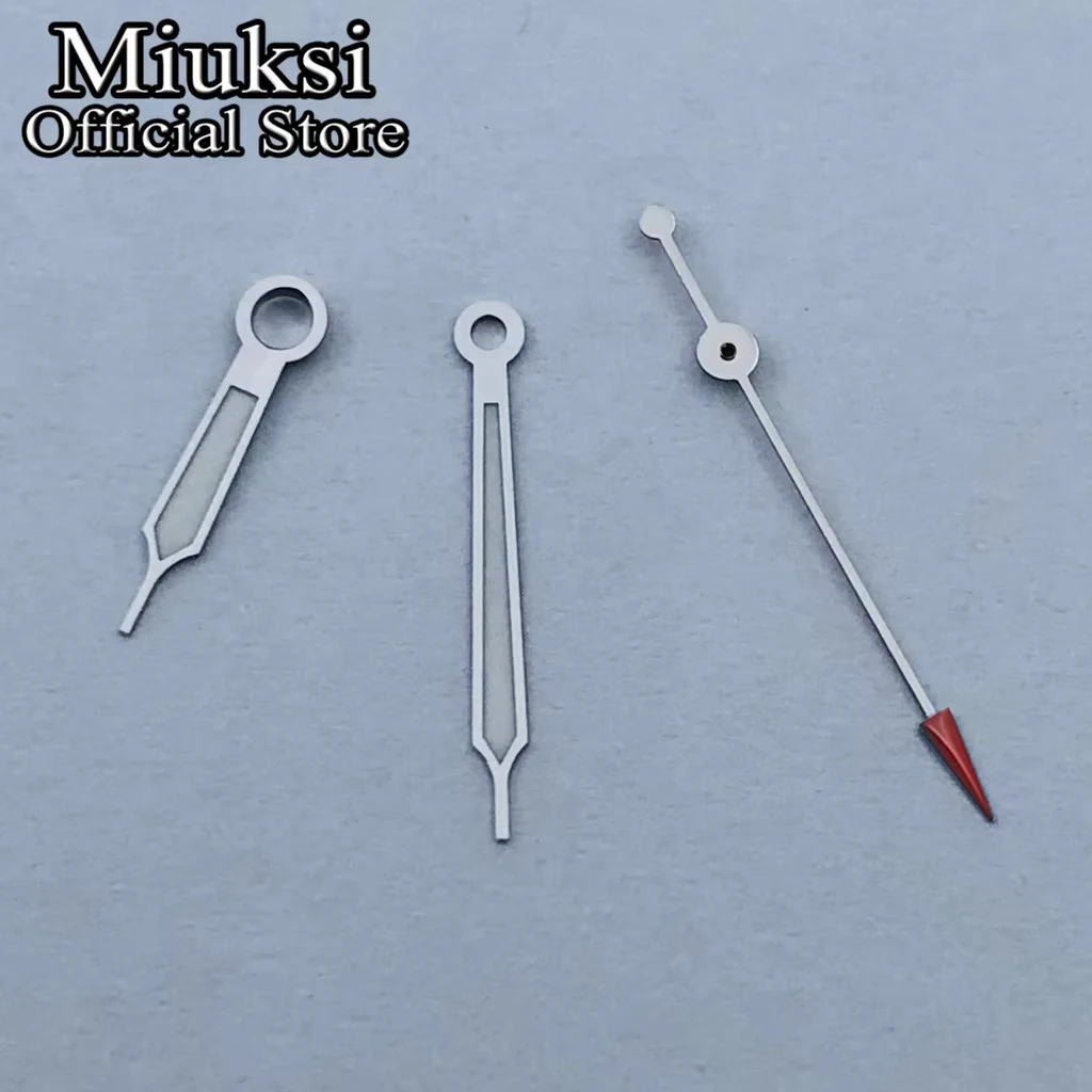 Miuksi VH31 Uhrzeiger silber/weiß/schwarz grün leuchtend passend für VH31 Uhrwerk Zubehörteil – Detail 4